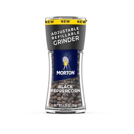 Morton Adjustable Refillable Grinder, Black Peppercorn, 1.24 Ounce (Pack of 6)