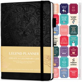 Legend Planner – Weekly & Monthly Life Planner to Hit Your Goals & Live Happier. Organizer Notebook & Productivity Journal. A5 (Black)