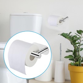 Toilet Paper Holder Self Adhesive, Eolax Toilet Roll Holder no Drilling for Bathroom Washroom, Tissue Roll Holders Wall Mount, Stainless Steel (Chrome)