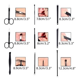 Lancoon Manicure Set, 18 in 1 Pedicure Kit Carbon Steel Nail Clippers Eyebrow Scissors Tweezers Ear Pick Professional Grooming Tools with Portable Luxurious Case for Travel or Home