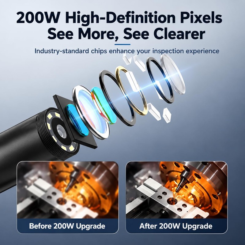 5m Endoscope Inspection Camera - 2MP HD Borescope Inspection Camera