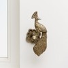 Set of 2 Antique Brass Gold Metal Peacock Curtain Tie