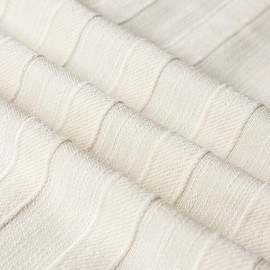 Foindtower Set of 2 Decorative Striped Chenille Throw Pillow Covers Luxury Accent Cushion Covers Soft Farmhouse Pillowcase for Bed Couch Sofa Bedroom Living Room Home Decor 24×24 Inch Cream White
