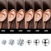 Dochais 6 Pcs Titanium Earrings Silver for Mens Womens Earring