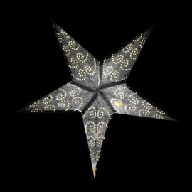 com-four® Luminous star in 3D with LED lighting in warm white for hanging, high-quality and stable paper star.