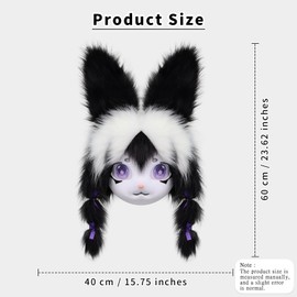 HAOAN Plush Animal Head Mask Fursuit Headgear Furry Cosplay Masquerade Costume Accessories