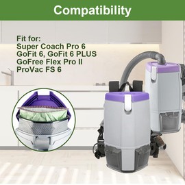 30 Pack 107314 Micro Filter Bags Compatible with ProTeam 6 QT Backpack Vacuum Cleaner: Super Coach Pro 6, ProVac FS 6, GoFit 6, GoFit 6 PLUS and GoFree Flex Pro II