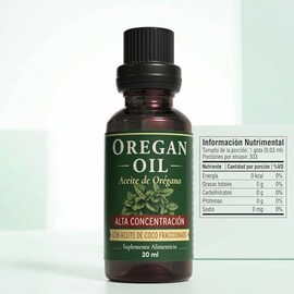 Oregan Oil 20 ml | Aceite de Orégano con Aceite de Coco | Alta Concentración de Carvacrol | Apoyo Inmunológico, Digestivo y Respiratorio | Suplemento 