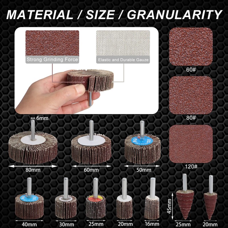 Flap Sander Set 80 Grit Flap Sander Sanding Attachment -