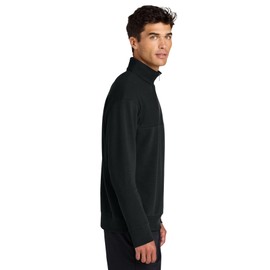 Mercer+Mettle Linear Texture 1/4-Zip MM3040, Deep Black, Large