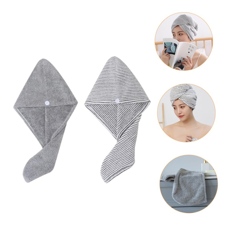 BIUDECO Shower Cap Set Towel Bathing Cap for Dry Hair