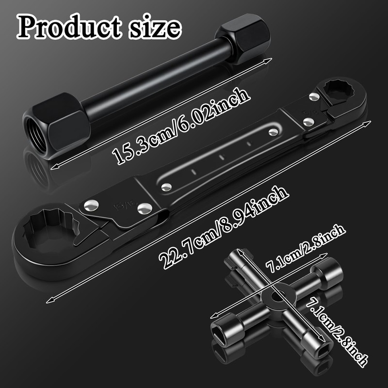 Ponpon Angle Stop Wrench Kit, Plumbing Tools, Angle-on Plumber Wrench