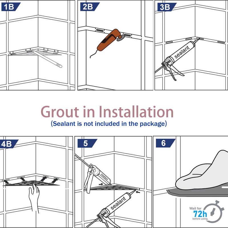 10‘’ Corner Shower Shelf