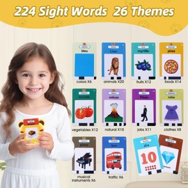 AGSTMG Lernspielzeug Sprechende Flash Karten Französisch Sprechende Lernkarten Montessori Spielzeug Lernspiele 224 Wörter Lernen Alphabet ABC/Zahlen/Farben Spiele für Kinder ab 2 3 4 5 6 Jahre