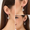 Silver Crystal Dangle Earrings Set for Women Hypoallergenic Leverback Drop