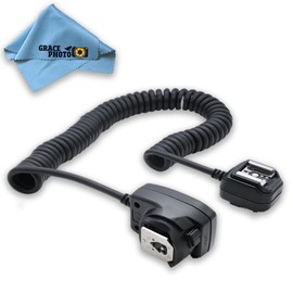 Off-Camera Shoe Cord AF TTL for Canon DSLR Cameras + Grace Photo Cleaning Cloth