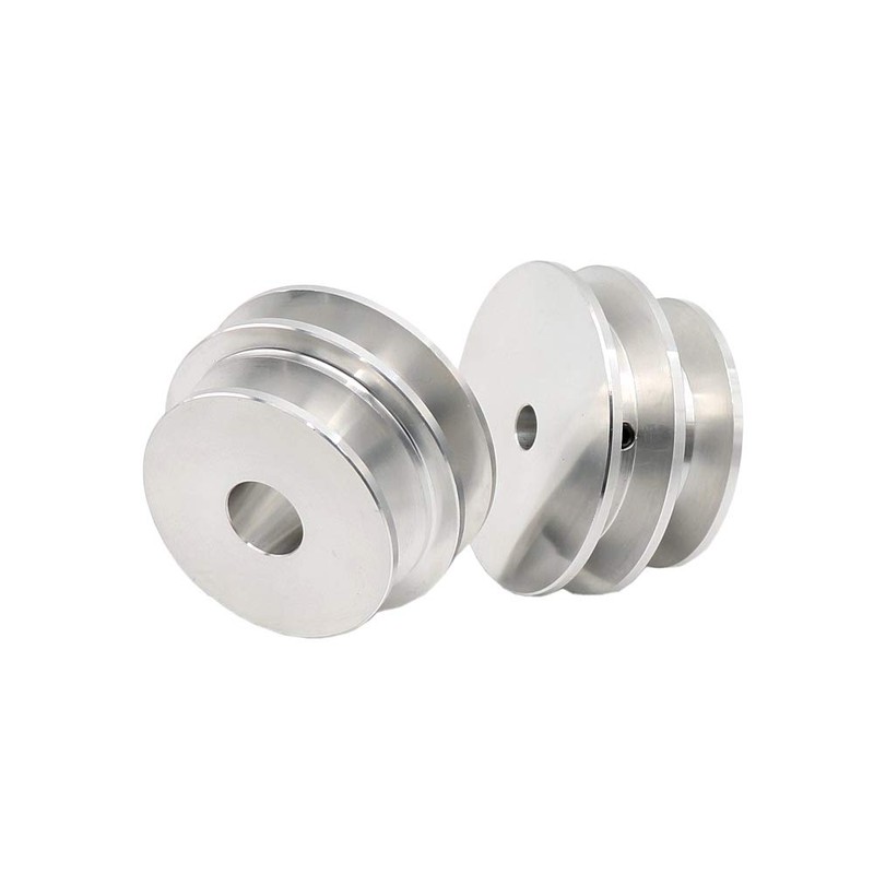 Aluminum Alloy Pulley Double Groove 50/60mm 8-20mm Fixed Bore Pulley