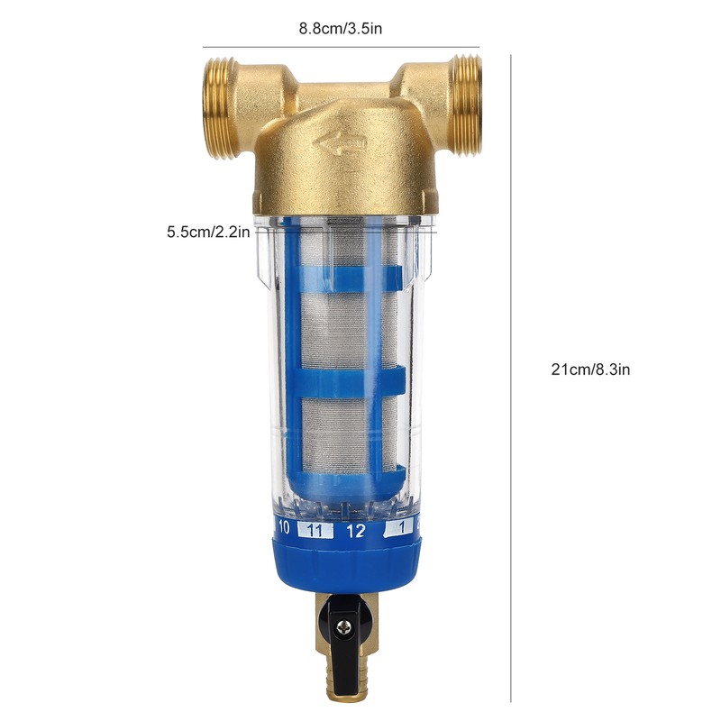 Reusable Spin Down Sediment Water Filter G1 MNPT G3/4 FNPT