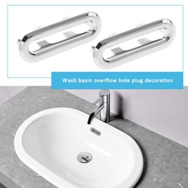 LT Easiyl 10 Pack Sink Overflow Cover 47.5 x 13 mm Oval, Silver, ABS, Fits 47-48 mm Overflow Hole Size