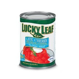 Lucky Leaf Pie Filling & Topping 21oz Can (Pack of 4) (Lite Cherry)