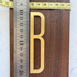 3.9Inch Self Adhesive Solid Brass English Letters for Wall Decor Metal House Numbers Mailbox Numbers Street Address Plaques Numbers Hardware (Letter B)