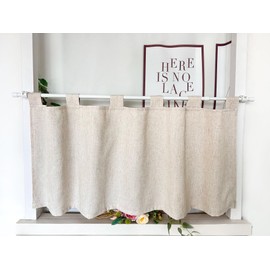 Daliena Net Curtains Opaque Short Window Curtain Privacy Bistro Curtain Linen Look Curtains Texture Kitchen Curtains Modern Curtains Store Plain (W x H 100 x 90 cm) Loops 1 Piece