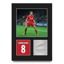 HWC Trading Steven Gerrard Liverpool Gifts Printed Signed Autograph Picture for Football Fans and Supporters - A4 Portrait