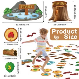 Teling 159 Pcs Alphabet Sensory Path Adhesive Sensory Path Decals for Floor and Wall Floor Decals for School Hallways (Jungle)