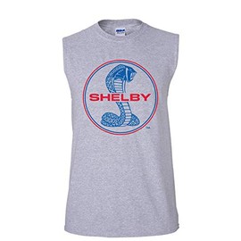 Shelby Cobra Ford Mustang Muscle Shirt American Muscle Ford Racing Sleeveless Grey Large