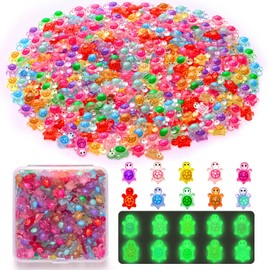 YFDFFSDCY 500 PCS Mini Resin Turtles Luminous Miniatures Tiny Turtles Small Cute Turtle Figurines Glow in The Dark Crafts Decoration for Fairy Garden Micro Landscape Dollhouse