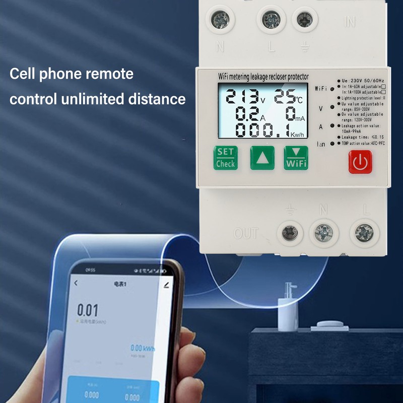Smart WiFi Circuit Breaker Over Under Voltage Leakage Lightning Protector
