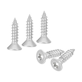 uxcell 40Pcs Flat Head Torx Screws, M3 x 12mm 304 Stainless Steel Countersunk Self Tapping Anti-Theft Wood Screws Tamper Resistant Screws Fit T10 Bit for Wood, Fence, Decking (Silver)