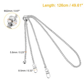sourcing map Purse Chain Strap, 50 Inch Adjustable Bag Chains Strap Replacement Crossbody Chain Strap Handbag Chains for DIY Wallet Clutch Bags, Silver