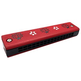 Polish Folk Arts Wooden Harmonica Hand Painted Musical Toy Instrument for Adults Beginner Students as Gift by Poland