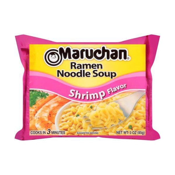 Maruchan Shrimp Flavor Ramen Noodle Soup, 3 Oz (Pack of 2)