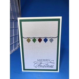 Handmade Christmas Card Merry Christmas Glitter Ornaments Blank Custom set of 15