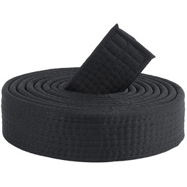 CREATCABIN Black Brazilian Jiu Jitsu Belt Polyester Martial Arts Belt Judo TKD Aikido Uniform Rank Belt Universal BJJ Belt Taekwondo for Men Women Sports Training Device 300 cm