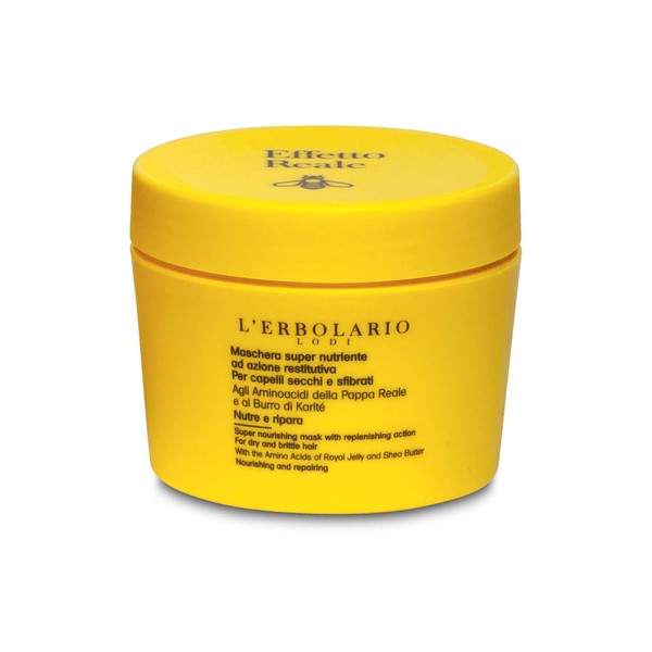 L'Erbolario Effetto Reale Super Nourishing Hair Mask - Restores Body to Damaged Hair - Leaves Hair Strong and Radiant - Promotes Healthy Growth - Silicone Free - Suitable for Dry Hair - 5.07 oz