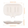 Pack of 2 Plastic Soap Dish with Drain Non-Slip Self-Draining