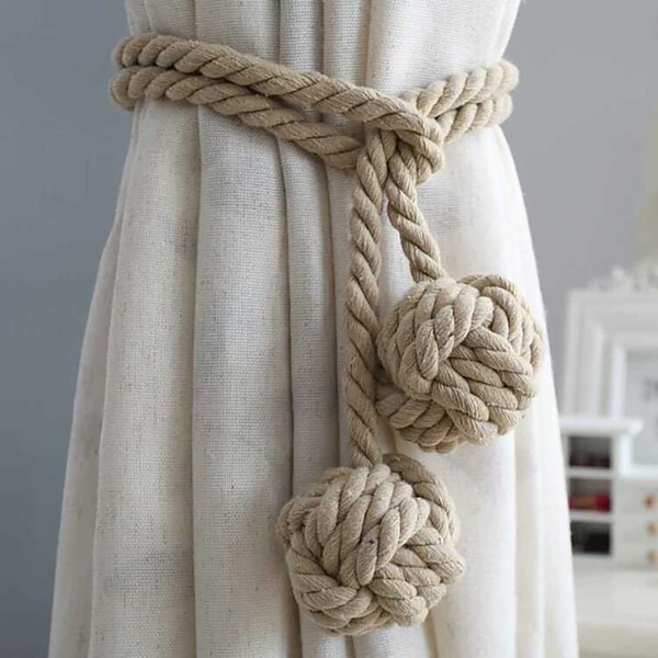 Zhi Jin 1Pair Handmade Cotton Curtain Tie Back Tiebacks Clip