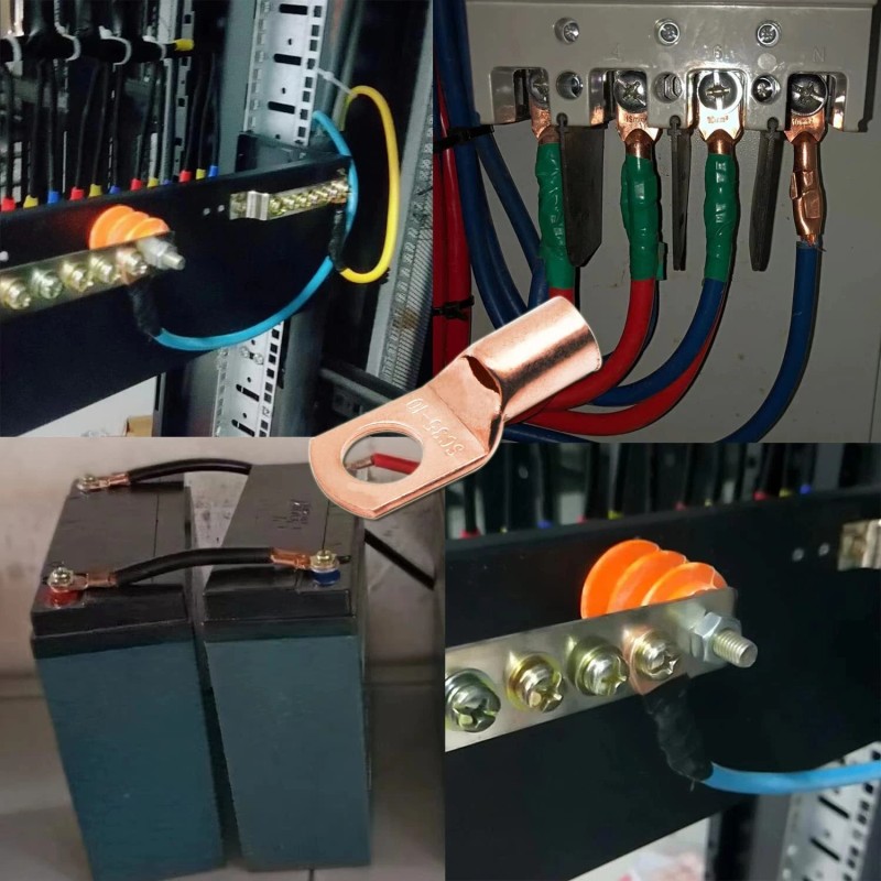 Kuzavtye 240Pcs Battery Cable Lugs Eyelets Copper Ring Terminals Welding