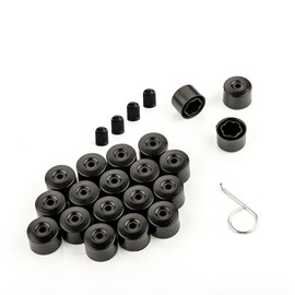 LST Set of 20 Hexagonal Wheel Bolts 17 mm Matt Black