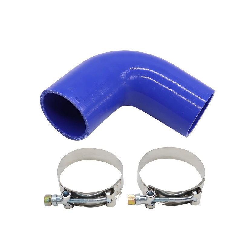 Jecoupoon F04-6006 90° Elbow Hose Silicone Rubber w/Clamps Compatible with