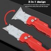 2-in-1 Folding Utility Knife and Scraper with Built-In Blade Storage,Includes