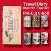 Cratey 6-Roll Pre-Cut Travel Diary Wide PET Washi Tape Set