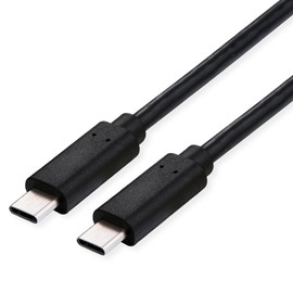 VALUE USB4 Gen3x2 Cable, C-C, ST/ST, 40Gbps, 100W, Black, 1m