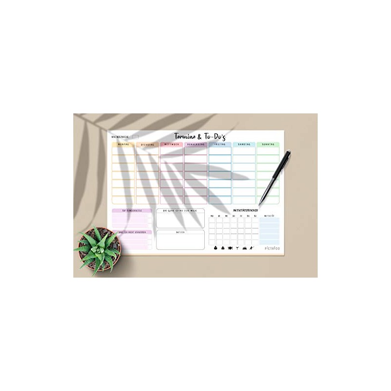 Weekly Planner Pad, 50 Sheets, Includes Activity Tracker, Weekly Goals