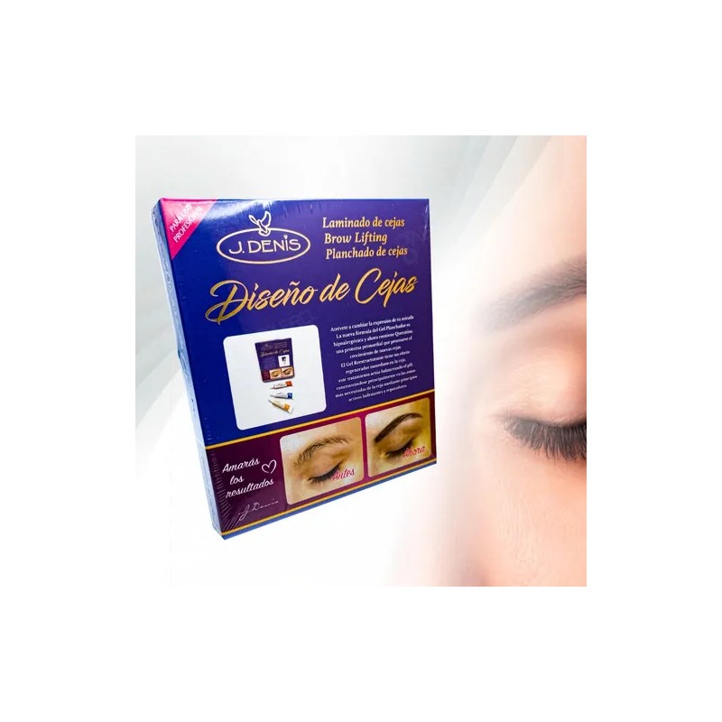 Kit Gel Diseño Cejas Planchado Profesional J Denis Azul 3x45mL