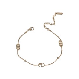 Asavi Atelier 18K Gold-Plated CD Bracelet for Women | Sleek & Elegant Designer Chain Bracelet | Minimal Jewelry, Gifting (Silver/Rose Gold/Gold) (Silver)