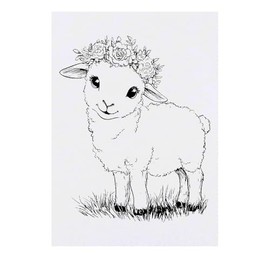 'Cute Lamb with Floral Crown' Temporary Tattoo - Water Resistant, Skin-Safe, Non-Toxic Transfer (TO00083823)